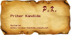 Priher Kandida névjegykártya